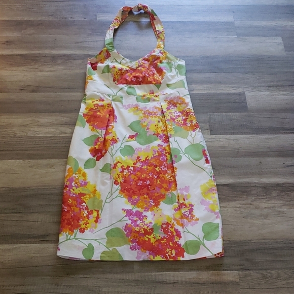 LADIES BODEN FLORAL HALTER DRESS SZ 6 - Picture 2 of 16